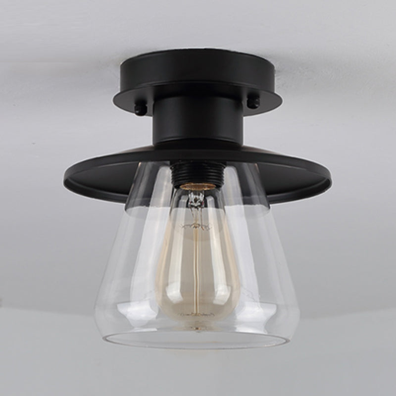 1-Licht-Unterputzleuchte Traditionelle Unterputzleuchte mit Glasschirm