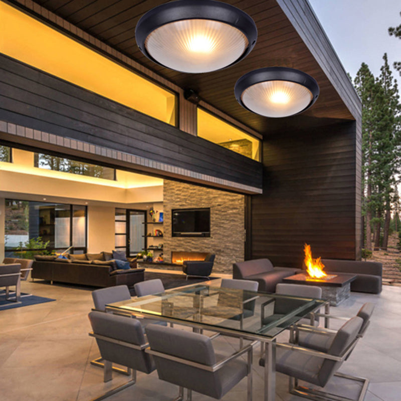 1-Light Flush Mount Light Halterung Traditionelle Kuppel in der Nähe Deckenlampe mit weißem Glas Shade