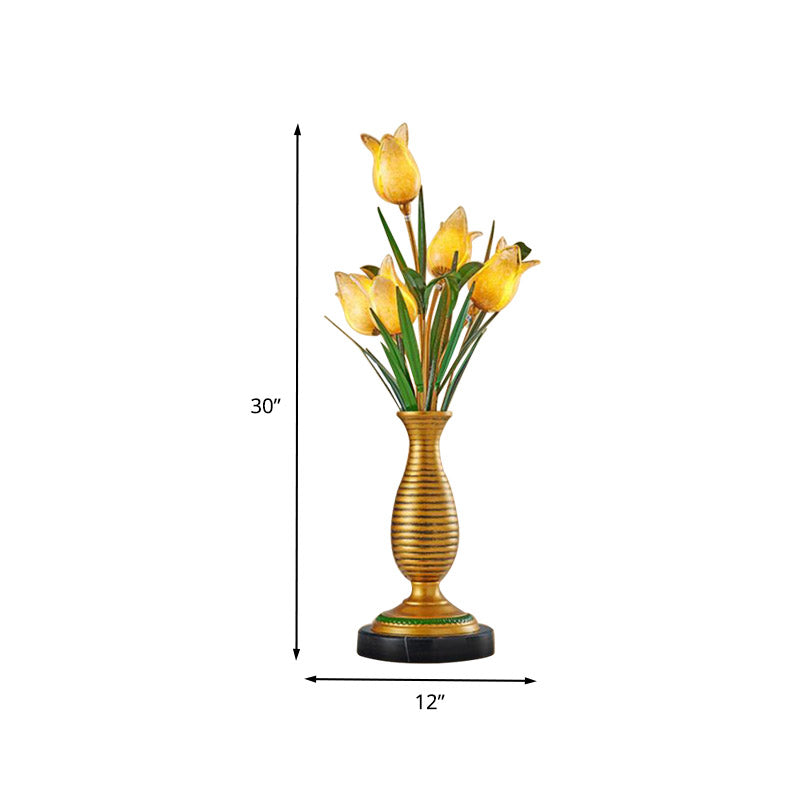 Gouden Tulp LED TAK LAMP AMERIKAANSE GARDEN METAL 5 Lichten woonkamer nachtkastje licht