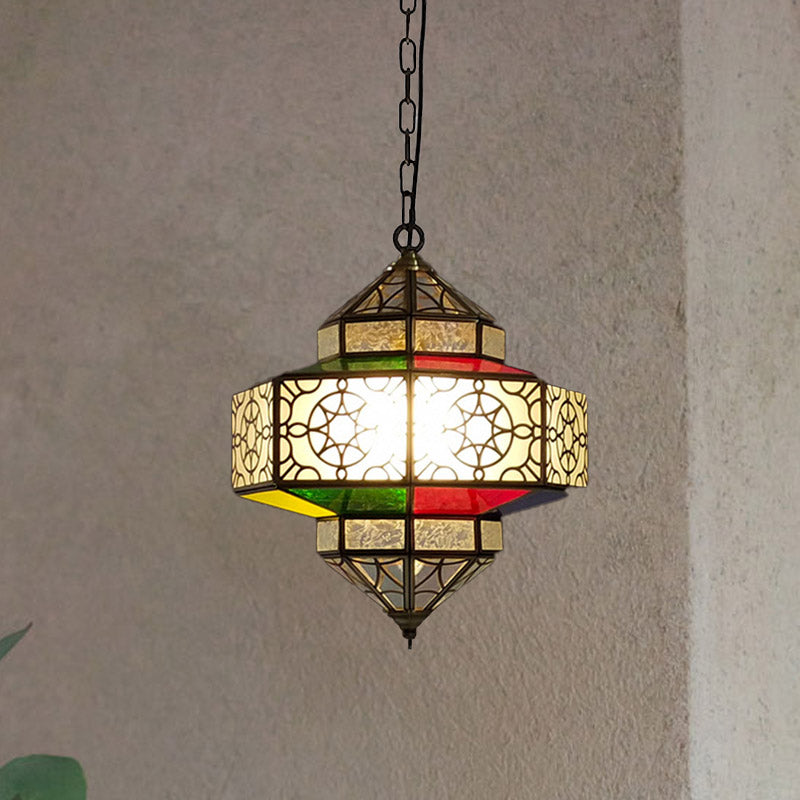 1 tête de pendentif éclairage art déco lanterne metal lampe suspendue en noir pour la cuisine