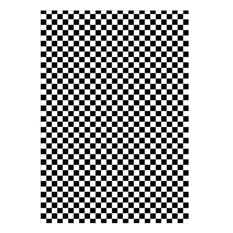 Hip Hop Home Decoration Rug Checkered Printed Carpet Polyester Non-Slip Backing Indoor Carpet