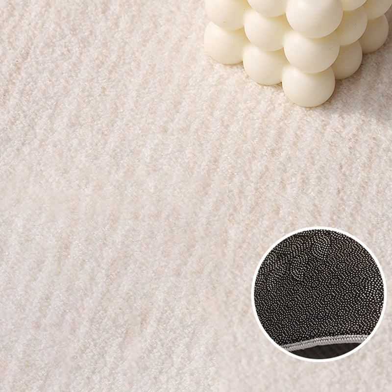 Beige Living Room Area Rug Geometric Pattern Modern Area Carpet Polyester Non-Slip Backing Rug