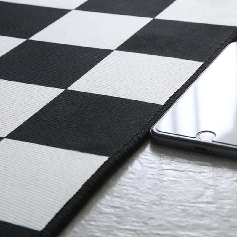 Chic Modern Area Carpet Plaid Pattern Polyester Area Rug Non-Slip Backing Rug for Home Decor