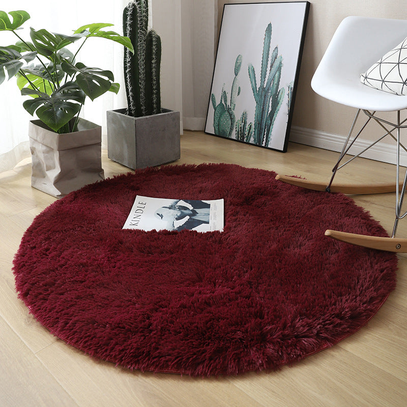 Round Plain Shag Trug Polyester Modern tapijt Non-slip achterbreien binnen tapijt voor woonkamer
