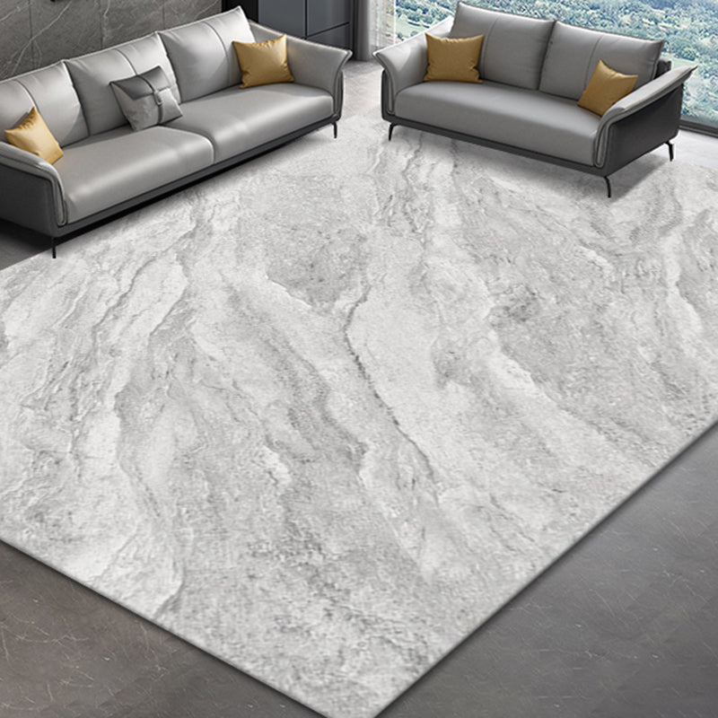 Light Grey Modern Rug Blending Graphic Industrial Rug Non-Slip Backing Rug for Home Decor