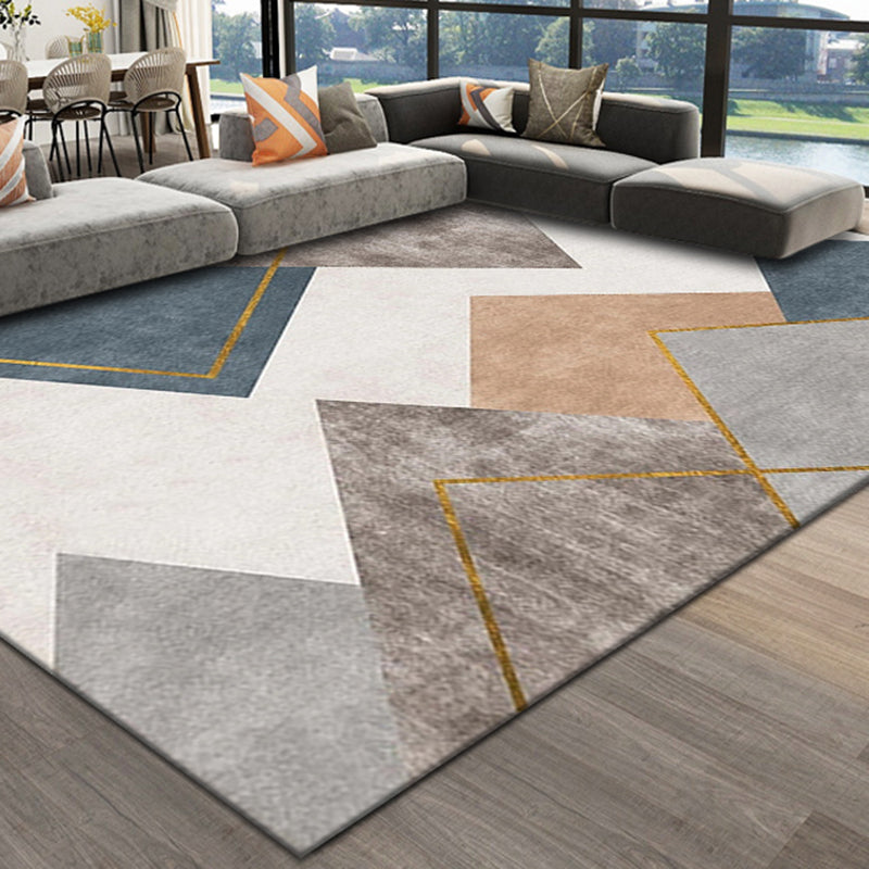 Orange Modern Carpet Blending Striped Carpet Non-Slip Backing Carpet for Home Decor