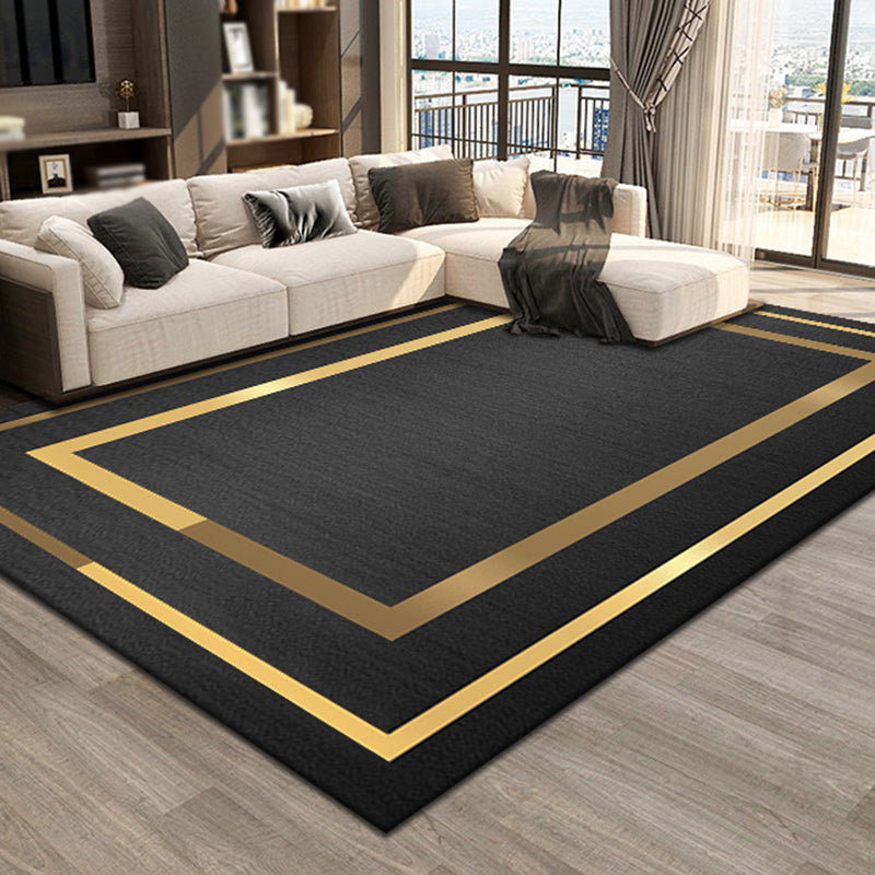 Orange Modern Carpet Blending Striped Carpet Non-Slip Backing Carpet for Home Decor