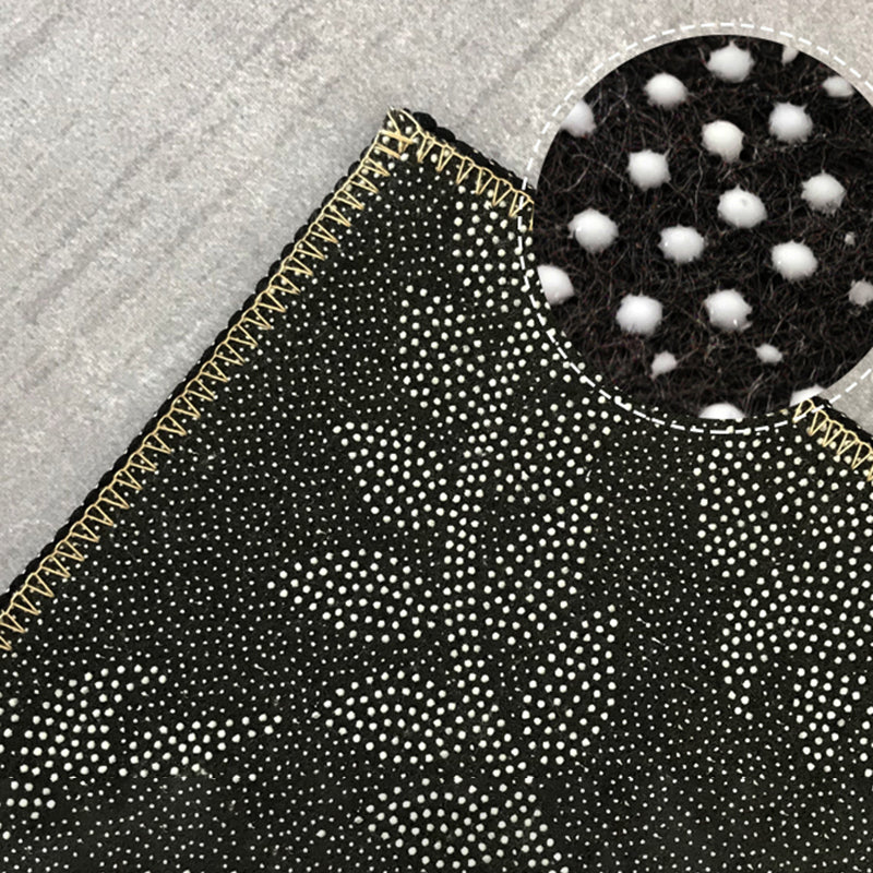 Black Luxury Carpet Polyester Graphic Carpet Non-Slip Backing Carpety for Home Decoration