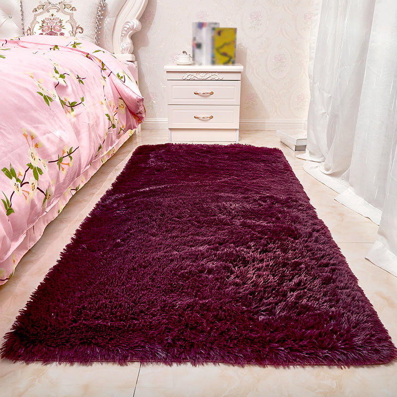 Calming Home Decoration Rug Solid Shag Carpet Polyester Pet Friendly Area Rug for Home Decoration