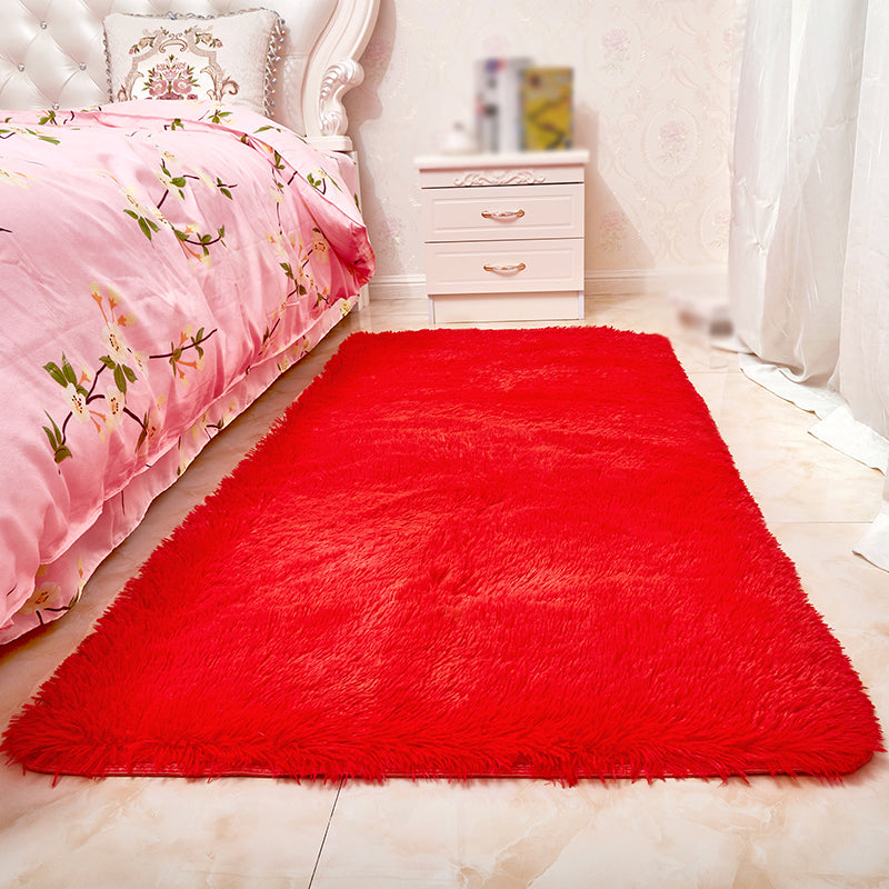 Calming Home Decoration Rug Solid Shag Carpet Polyester Pet Friendly Area Rug for Home Decoration
