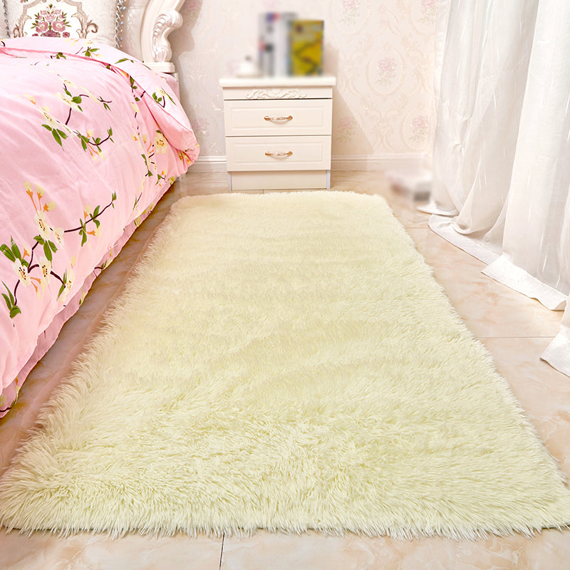 Calming Home Decoration Rug Solid Shag Carpet Polyester Pet Friendly Area Rug for Home Decoration