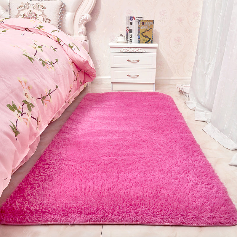 Calming Home Decoration Rug Solid Shag Carpet Polyester Pet Friendly Area Rug for Home Decoration