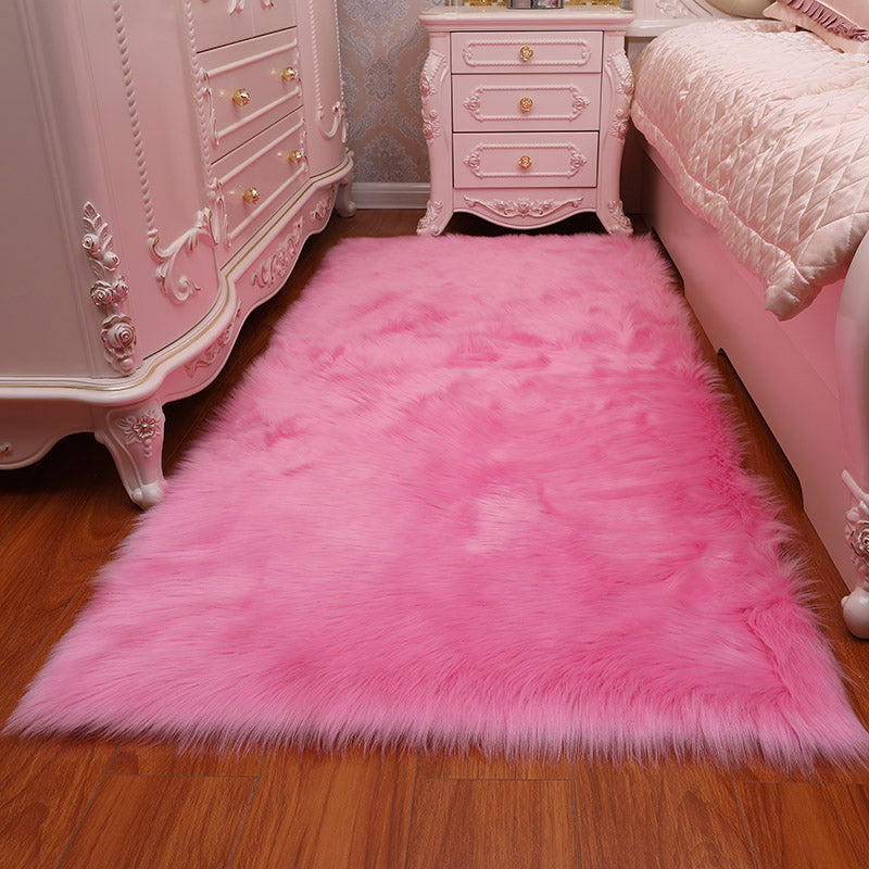 Relaxing Solid Shag Rug Polyester Area Rug Pet Friendly Indoor Carpet for Home Decoration