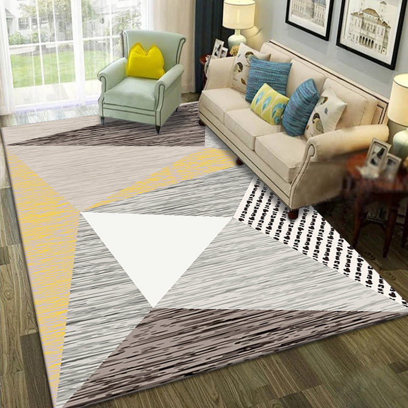 Modern Geometric Print Rug Washable Carpet Washable Polyester Indoor Rug for Living Room