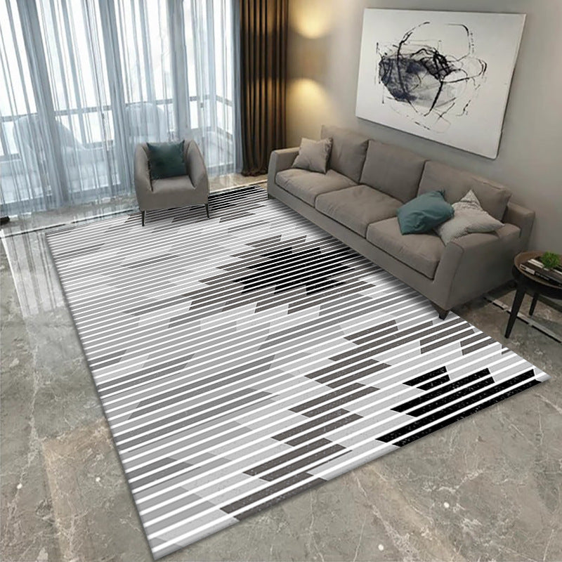 Modern Geometric Print Rug Washable Carpet Washable Polyester Indoor Rug for Living Room
