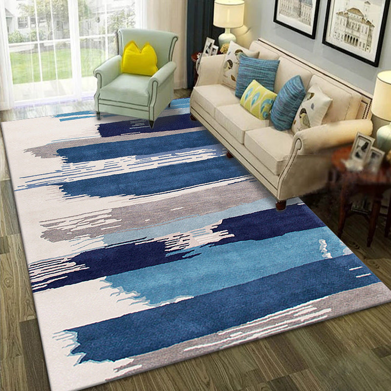Modern Geometric Print Rug Washable Carpet Washable Polyester Indoor Rug for Living Room