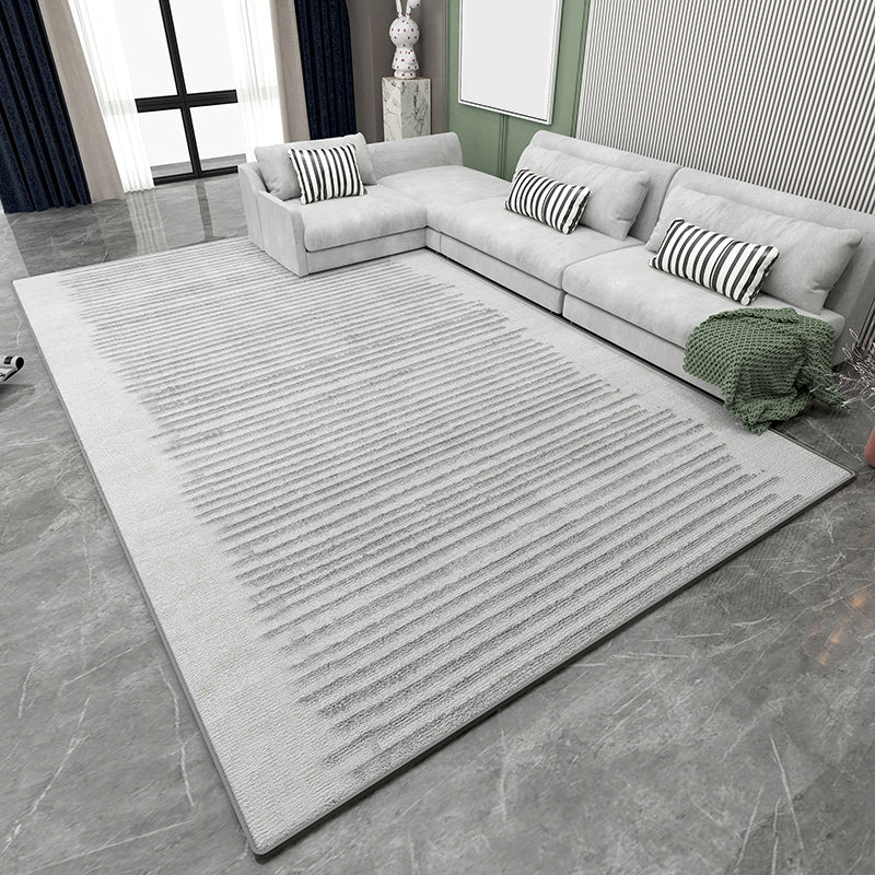 Grey Geometric Print Rug Modern Polyester Area Rug Stain Resistant Carpet for Home Decor
