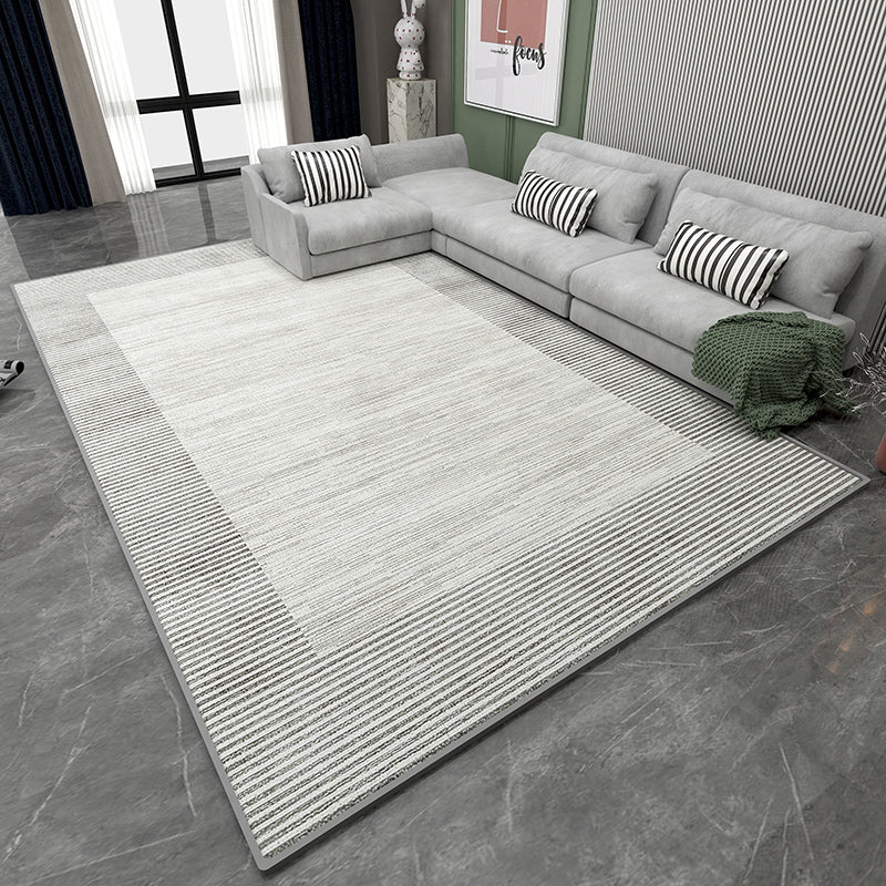 Grey Geometric Print Rug Modern Polyester Area Rug Stain Resistant Carpet for Home Decor