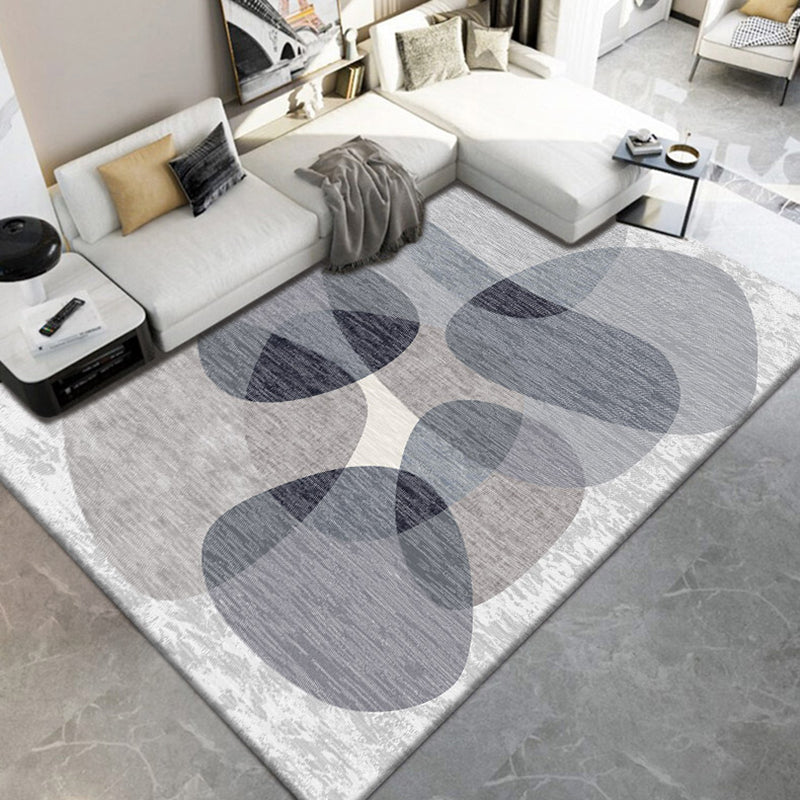 Chic Modern Area Carpet Geometric Print Polyester Area Rug Non-Slip Backing Rug for Home Decor
