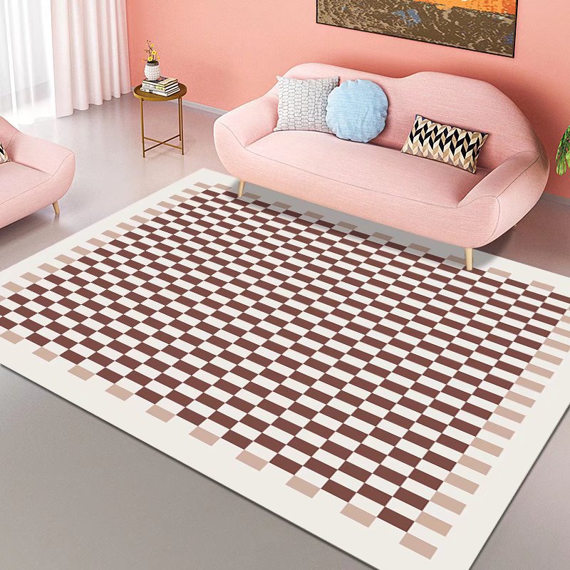 Modern Geometric Rug Morandi Color Indoor Rug Polyester Non-Slip Backing Area Carpet for Living Room