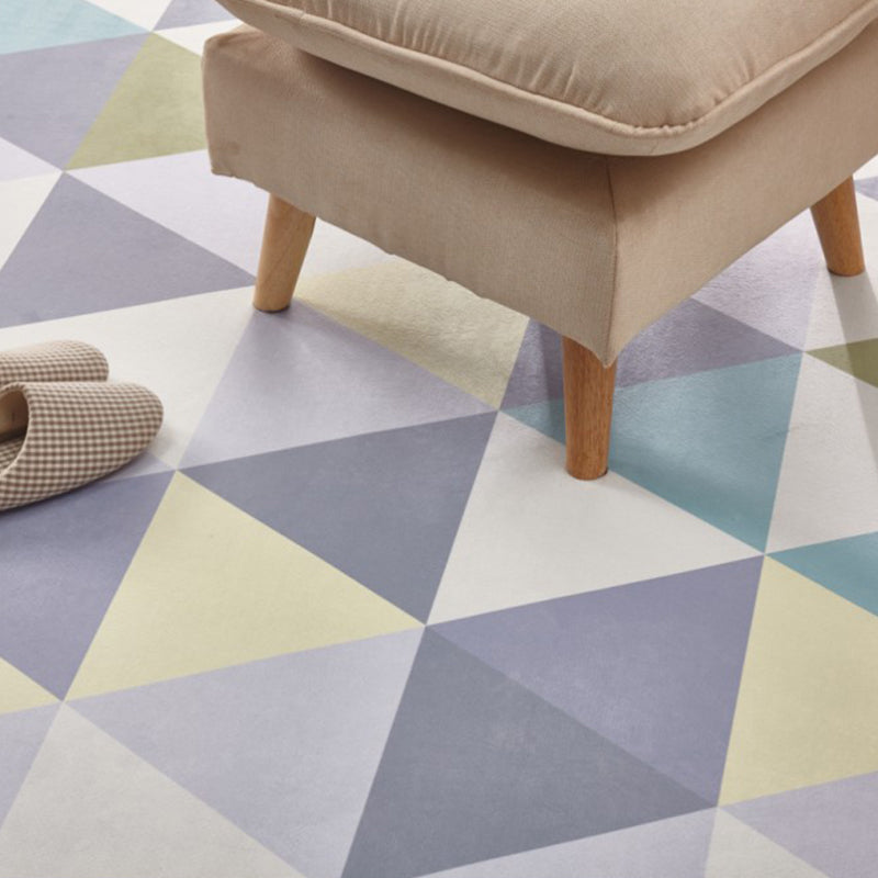 White Modern Area Rug Geometric Print Polyester Area Carpet Non-Slip Backing Rug for Home Decor