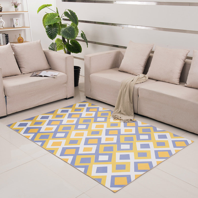 White Modern Rug Blending Graphic Rug Non-Slip Backing Rug for Home Decoration