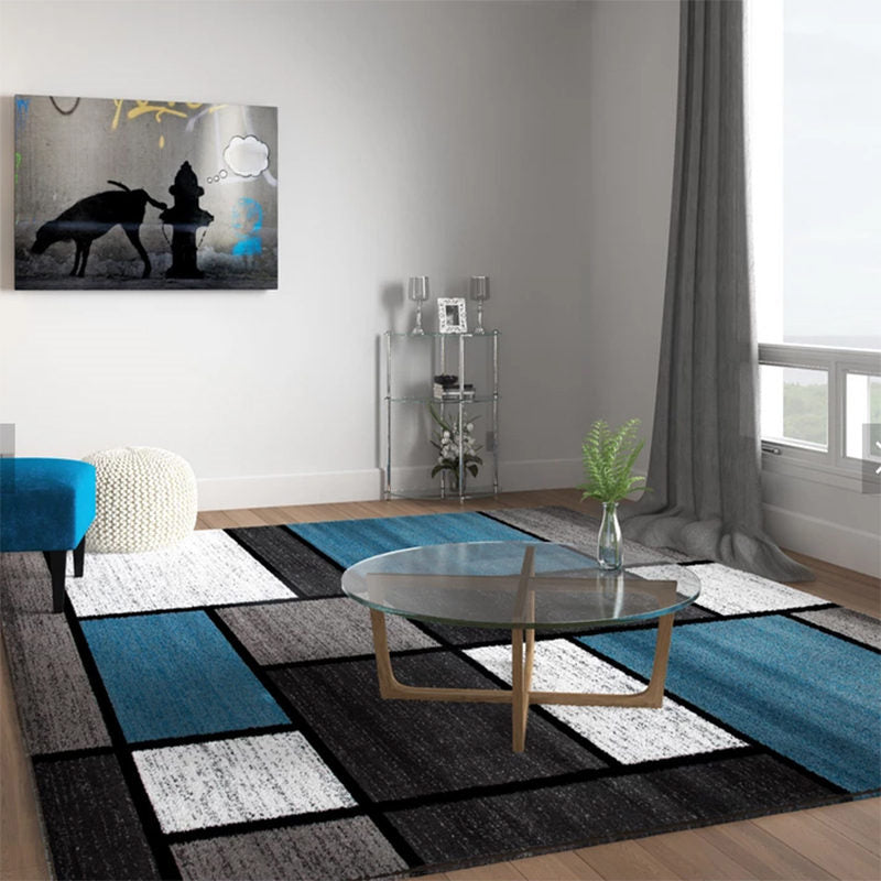Modern Harlequin Printed Rug Polyester Carpet Non-Slip Backing Indoor Rug for Home Decoration