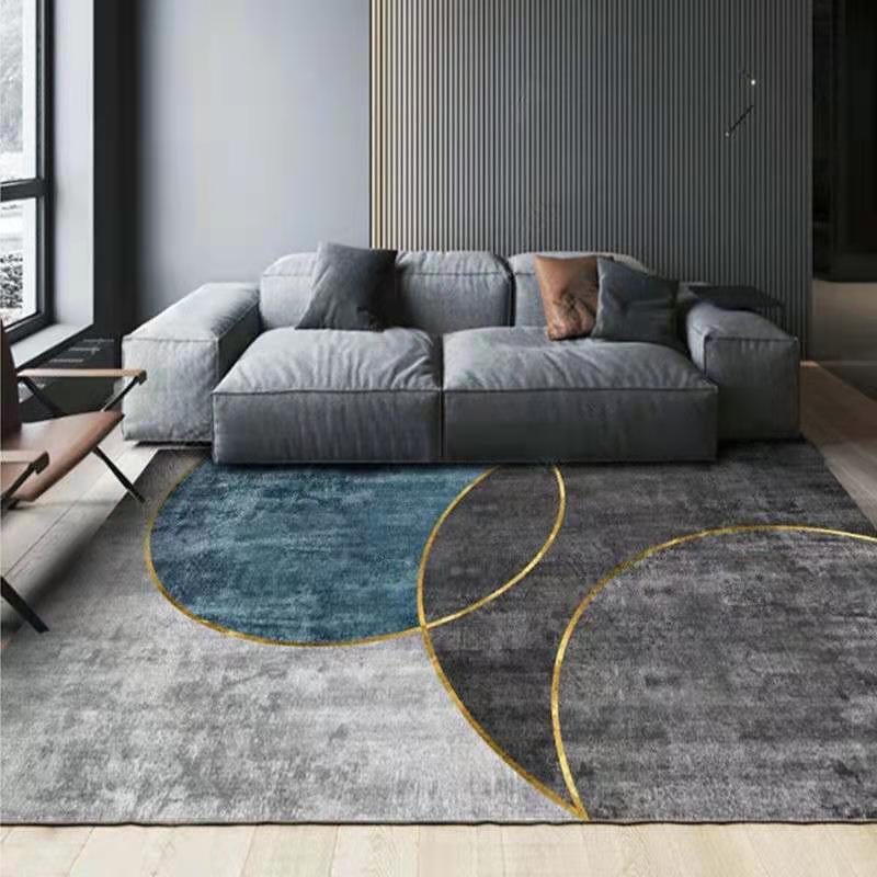 Modern Indoor Rug Washable Area Rug Polyester Non-Slip Backing Carpet for Living Room