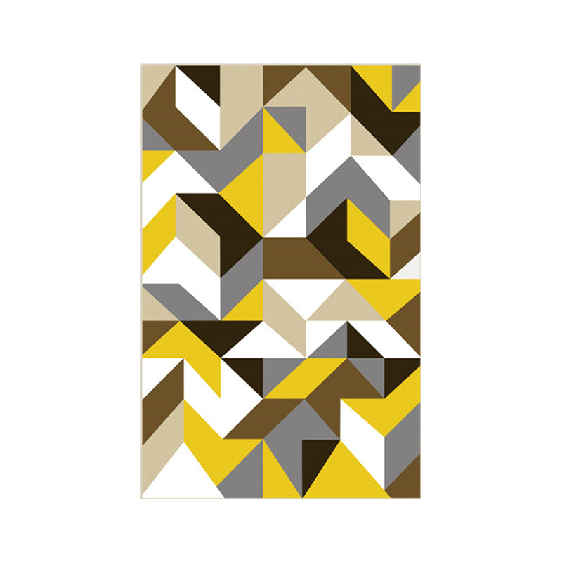 Simplicity Matrix Pattern Carpet Polyester Indoor Rug Stain Resistant Area Rug for Living Room