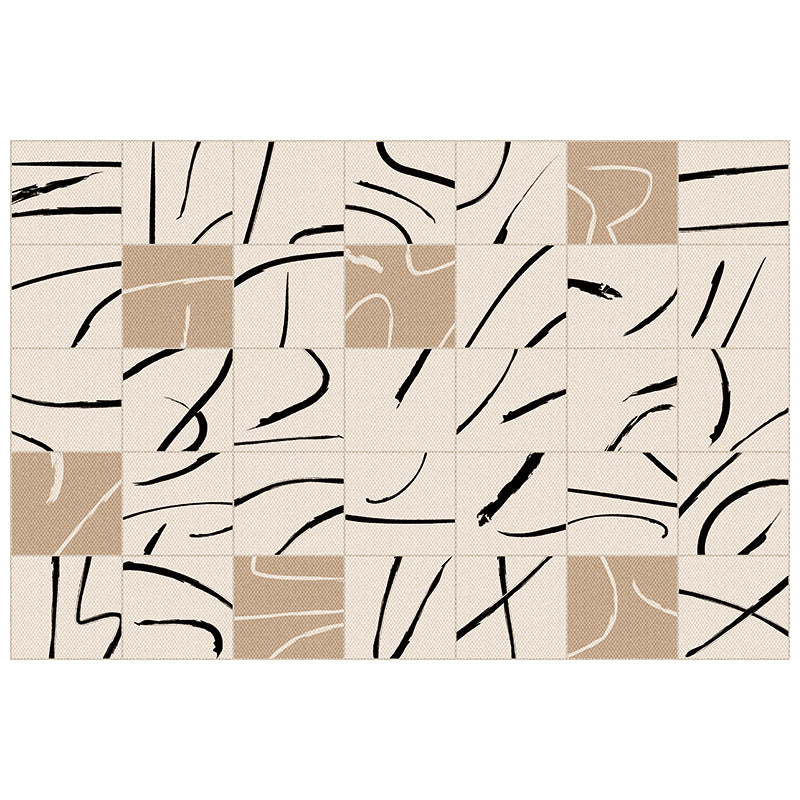 Brown Modern Area Carpet Geometric Pattern Polyester Area Rug Stain Resistant Rug for Home Decor