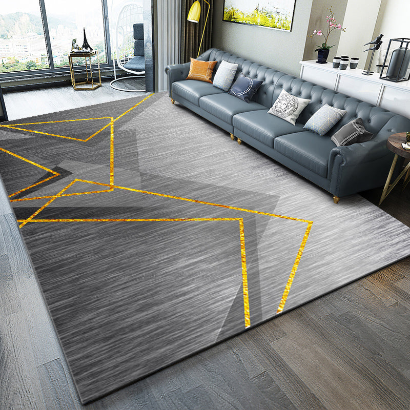 Simplicity Triangle Pattern Rug Polyester Indoor Carpet Stain Resistant Area Rug for Living Room