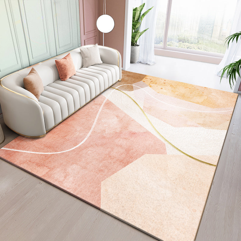 Simplicity Triangle Pattern Rug Polyester Indoor Carpet Stain Resistant Area Rug for Living Room