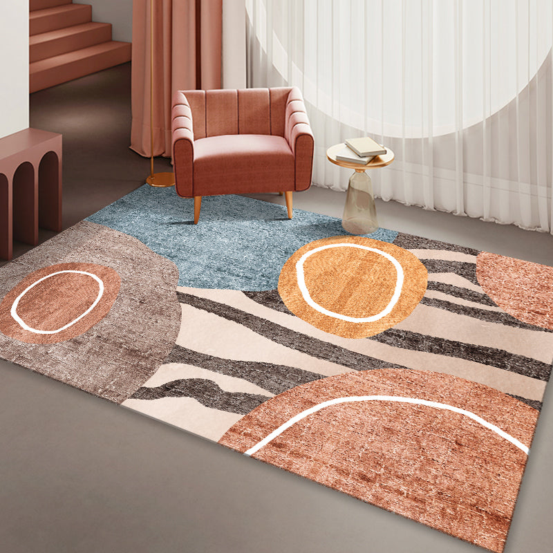 Gold Modern Carpet Polyester Abstract Graphic Carpet Non-Slip Backing Carpet for Home Decor