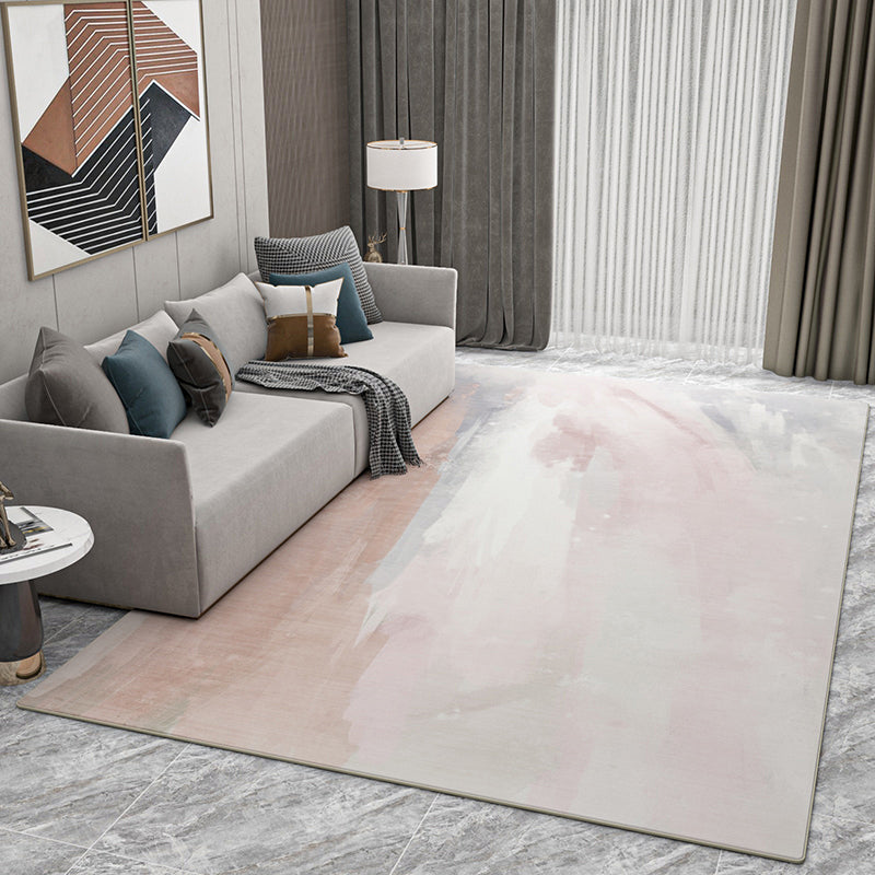 Relaxing Geometric Pattern Rug Polyester Area Carpet Stain Resistant Indoor Rug for Living Room