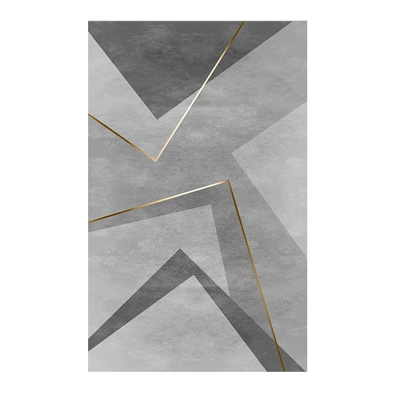 Geometric Area Rug Modern Contrast Panel Carpet Polyester Living Room Carpet with Non-Slip Backing
