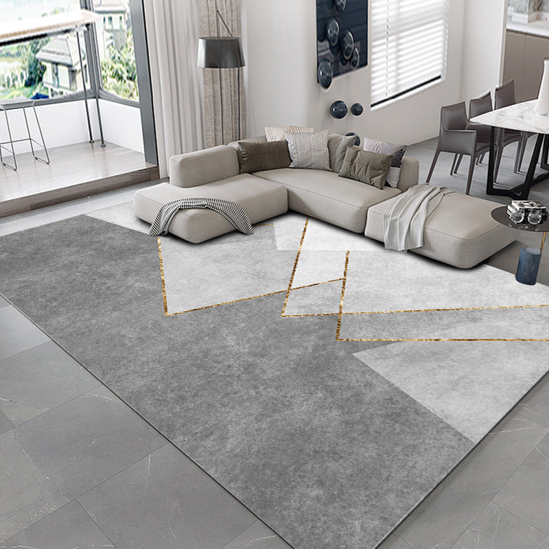 Simple Graphic Printed Carpet Polyester Indoor Carpet Non-Slip Backing Rug for Home Decoration