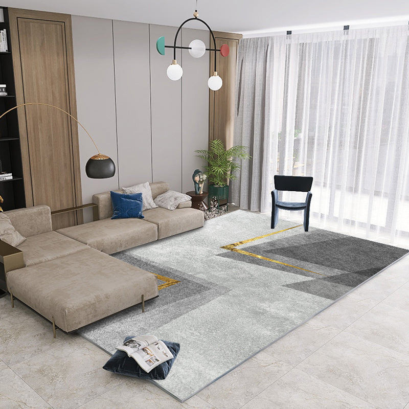 Simple Graphic Printed Carpet Polyester Indoor Carpet Non-Slip Backing Rug for Home Decoration