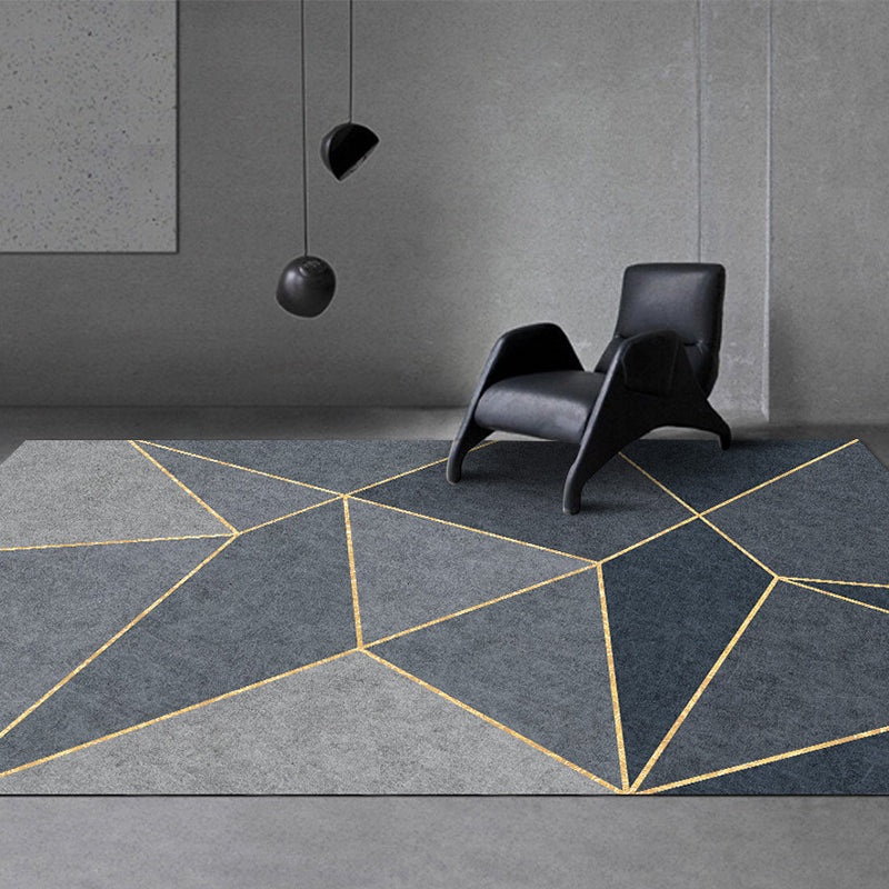Modern Graphic Pattern Rug Polyester Area Carpet Stain Resistant Indoor Rug for Living Room