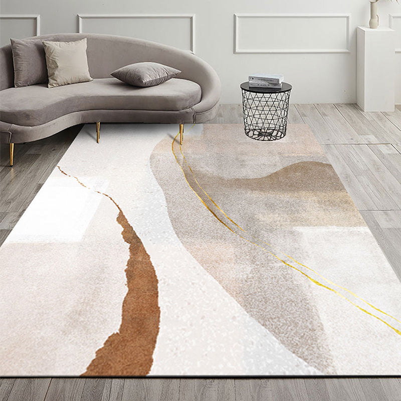 Modern Graphic Pattern Rug Polyester Area Carpet Stain Resistant Indoor Rug for Living Room