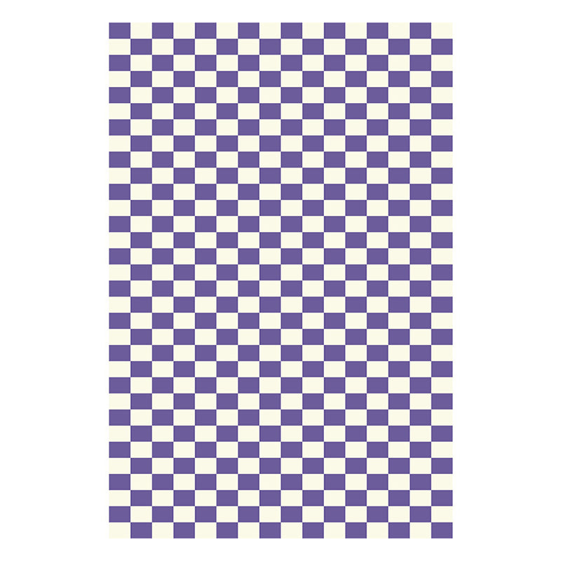 Casual Checkered Print Carpet Polyester Area Rug Non-Slip Backing Indoor Carpet for Home Decoration