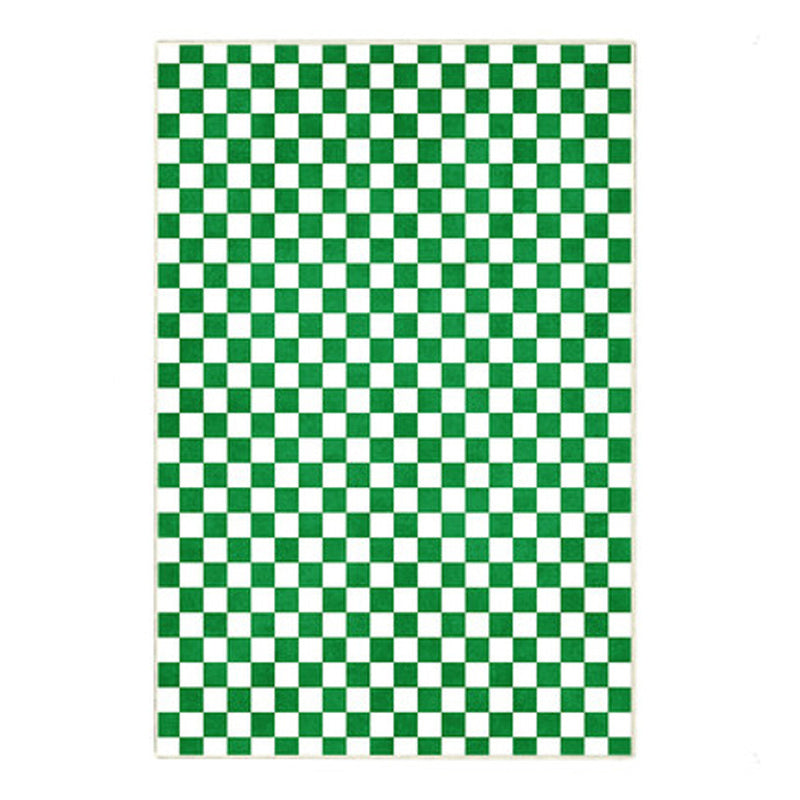 Casual Checkered Print Carpet Polyester Area Rug Non-Slip Backing Indoor Carpet for Home Decoration