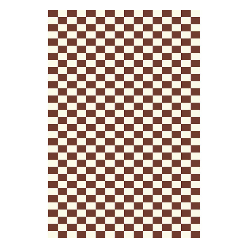 Casual Checkered Print Carpet Polyester Area Rug Non-Slip Backing Indoor Carpet for Home Decoration