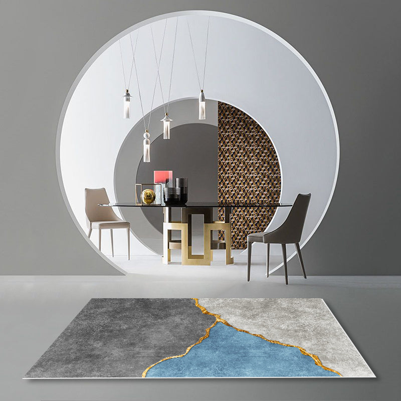 Black Modern Rug Carpet Blending Graphic Carpet Washable Carpet for Living Room