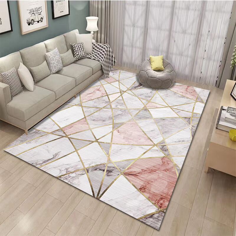 Creative Graphic Printed Carpet Polyester Rug Non-Slip Backing Indoor Rug for Home Decoration