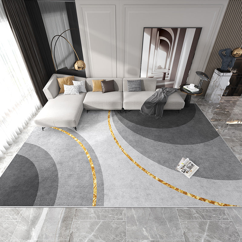 Modern Triangle Pattern Rug Polyester Indoor Carpet Stain Resistant Area Rug for Living Room