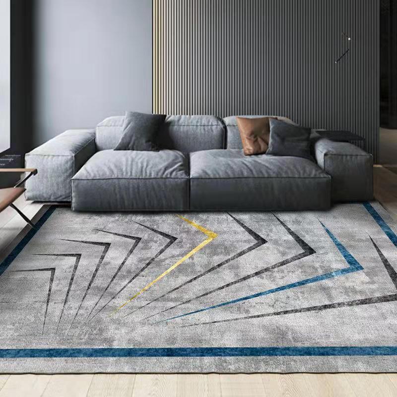 Modern Triangle Pattern Rug Polyester Indoor Carpet Stain Resistant Area Rug for Living Room
