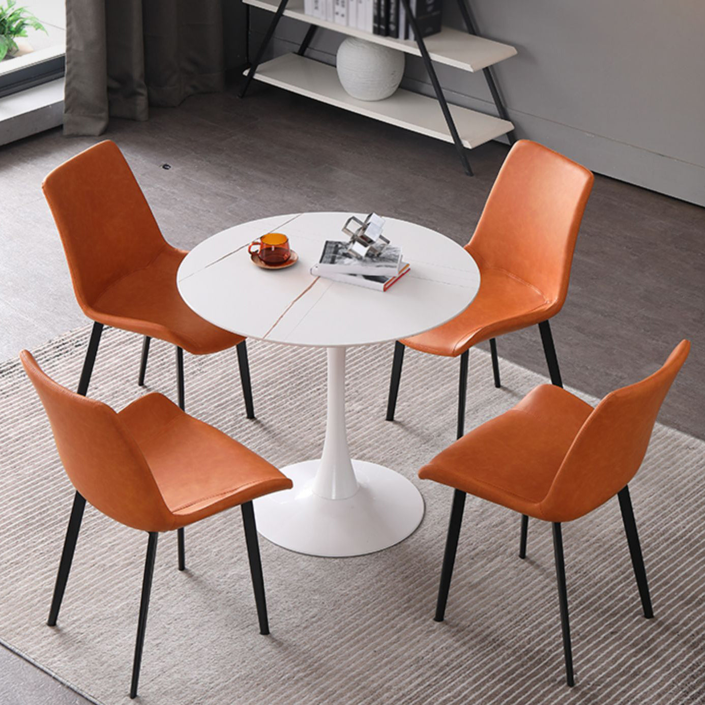 Modern Style Dining Table Round Sintered Stone Dining Table for Home Use