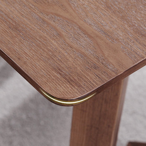 Table à manger en bois de cendres contemporain double piédestal à base de bois massif de base de base pour la maison