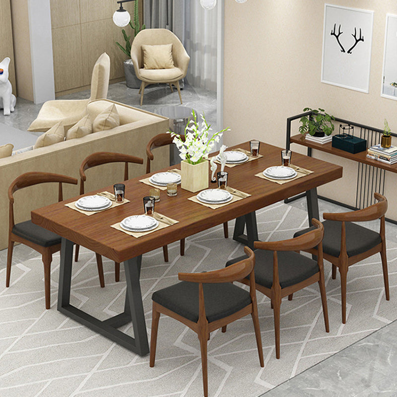 Metall Industrial Rechteck Esstisch Massivholz Tisch für Küche und Esszimmer