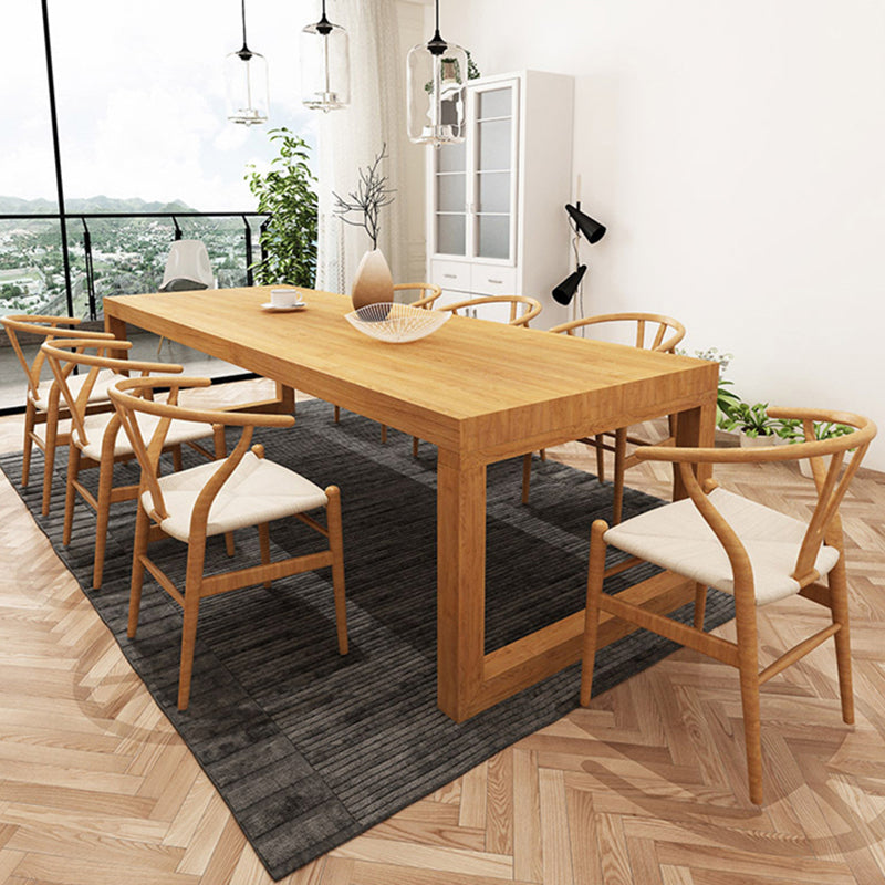 Pine en bois massif salle à manger à double table de base de piédestal à base de rectangle de base pour la maison